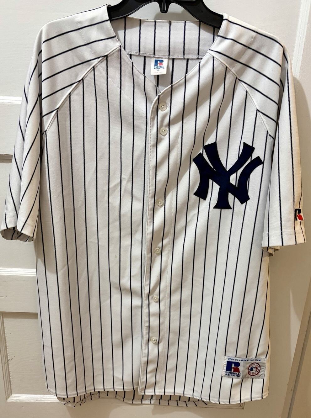 Vintage 90's New York Yankees Jersey Men XL Russel Athletic Blank Back